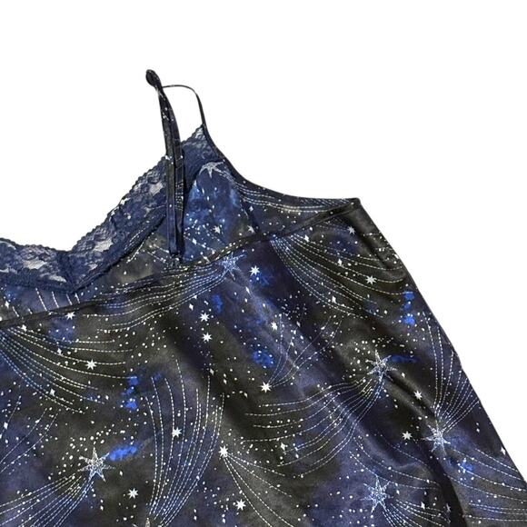 Adore Me Lounge/Pajama Top - 0X -Blue Abstract Star Print - Silky w/ Lace Detail - Picture 8 of 14